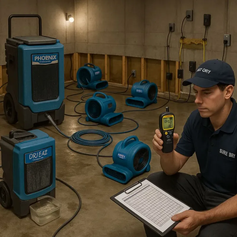 Structural Drying and Dehumidification process in Agua Fria, NM